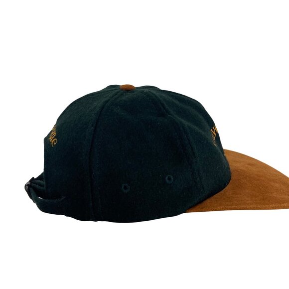 Vintage Veuve Clicquot Champagne Wool Suede Strapback Hat Black Brown - Picture 7 of 8